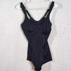 Marilyn Monroe Black Nylon Span Slimming Tummy Control Lingerie Bodysuit Size 2X